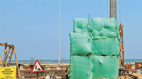 Gandhi statue on Marina beach relocated for Metro work