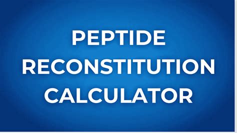 5 Easy Steps To Use A Peptide Reconstitution Calculator For Perfect Dosing