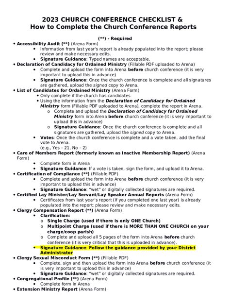 Paperwork ChecklistUnited Methodist Church of Greater ... Doc Template ...