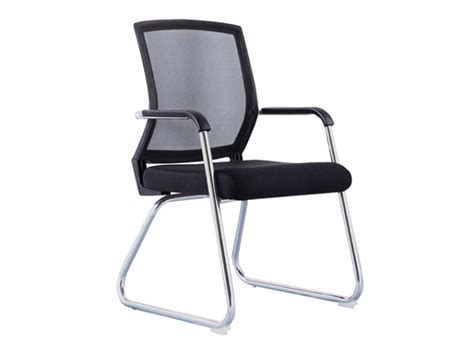 办公椅子简约弓形椅职员椅网布透气家用电脑椅四角椅会议椅 四角椅 黑色 1