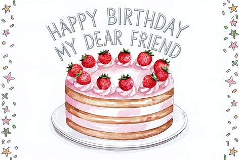 Free Download Watercolor Birthday Card for Friend