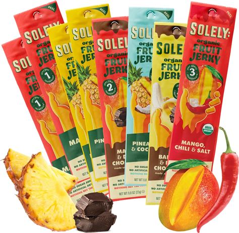 Amazon.com: SOLELY - Organic Fruit Jerky Variety Pack - 8 Flavors, 8 ...