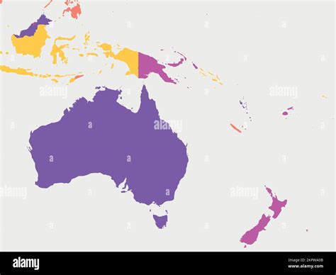 Blank Political Map Of Oceania WG VA SOL 13 A,b Australia And Oceania