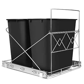 Maltenl Double 35 Quart Pull Out Trash Can Under Cabinet, Adjustable ...