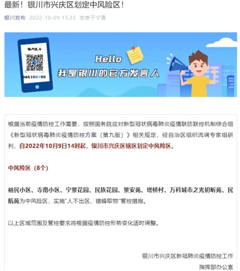 宁夏银川兴庆区划定8个中风险区_北京日报网