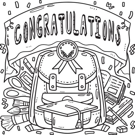 Graduation Day Greeting Coloring Page for Kids 21516402 Vector Art at Vecteezy