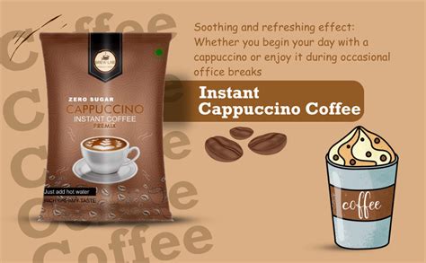 Brew Lab Instant Cappuccino Coffee Premix with Zero Sugar | 3 Steps ...