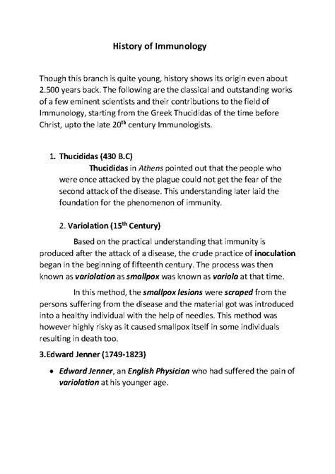 History of Immunology - The basic of imminology. Invention of ...