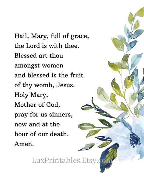 Hail Mary Printable