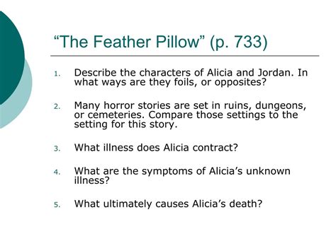 PPT - Analysis of Horror in Horacio Quiroga's 'The Feather Pillow ...
