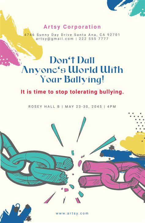 FREE Anti Bullying Poster Templates & Examples - Edit Online & Download ...