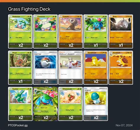 Grass Fighting Deck - Pokémon TCG Pocket