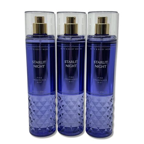 Buy Bath & Body Works Starlit Night Fine Fragrance Mist - Pack of 3-8oz ...
