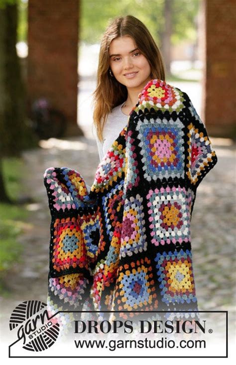 Crochet Blanket Wool , Square Pattern, Perforated Bedspreads, Afghan ...