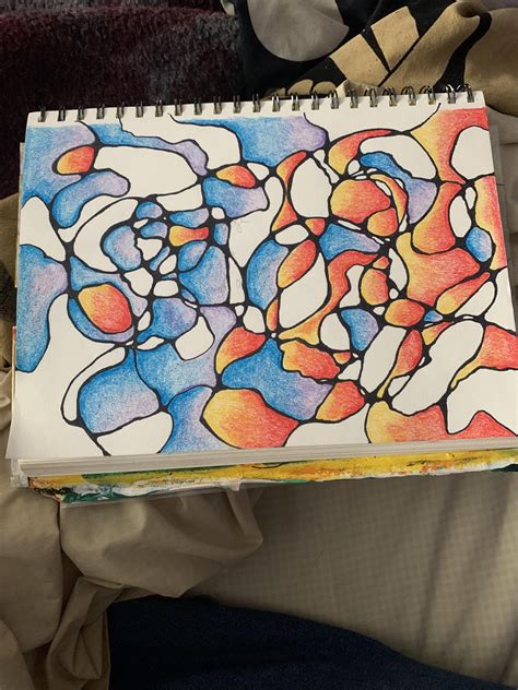 Mindfulness neurographic drawing in stages : r/ArtJournaling