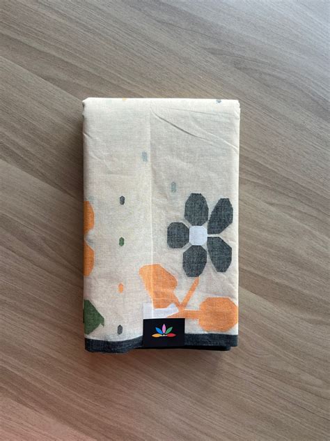 Handloom Jamdani Fine Cotton Saree (Starched) -22474 – FABK