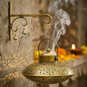 KAEVION Handicraft Wall Iron Antique Brass Hanging Traditional Dhoop ...