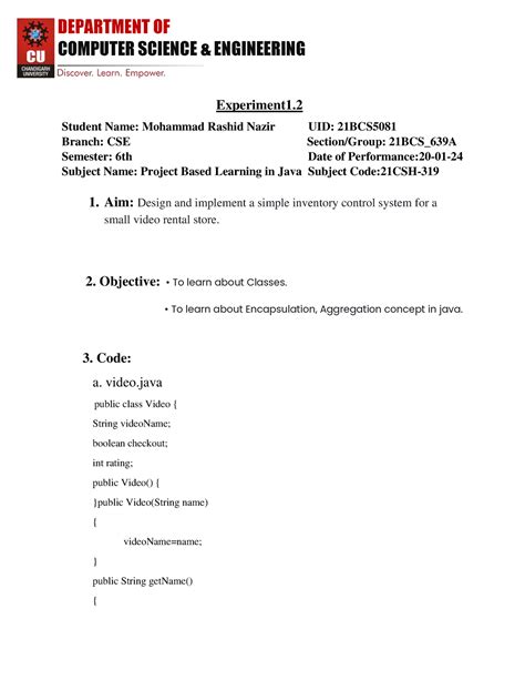 Rashid JAVA EXP-2 - java - COMPUTER SCIENCE & ENGINEERING Experiment1 ...