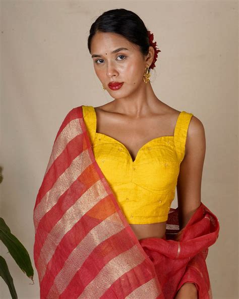 Buy Rashmi Handwoven Linen Zari Blouse | Blouse new design | Blouse