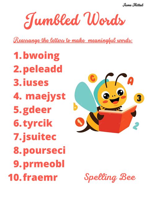 Jumbled Words # 5 | Spell Log