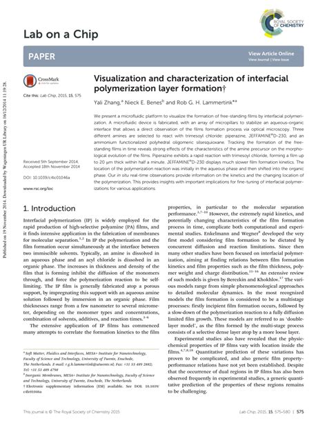 Image result for Interfacial Polymerization Applications