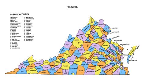 Virginia County Map: Editable & Printable State County Maps