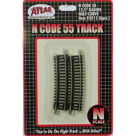 Buy N Code 55 Nickel Silver 12.5" Radius Half Section Track (6) Atlas ...