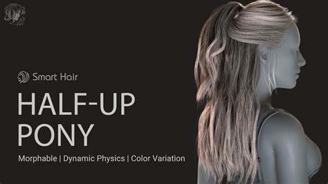 Half-Up Pony Hair - Character Creator/Hair - Reallusion Content Store