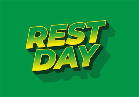 Rest day text effect in 3d style with good colors | Premium Vector