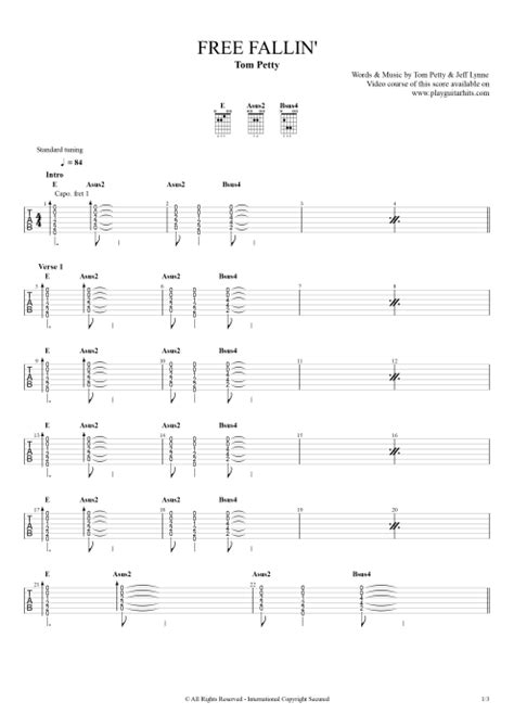 Free Fallin Guitar Tutorial 的图像结果