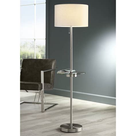 Brushed Nickel, Floor Lamps, With Tray Table | Lamps Plus