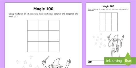 Magic 100 Worksheet