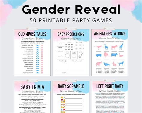 Printable Gender Reveal Party Games Gender Reveal Party Games
