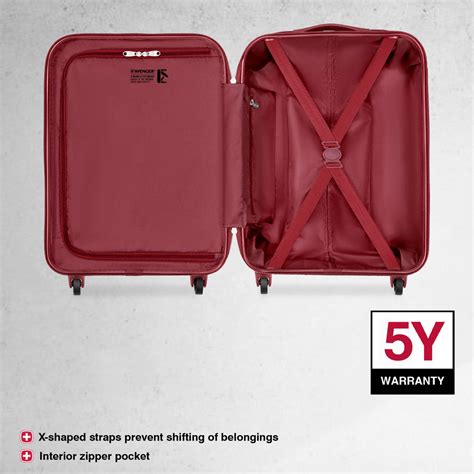 Wenger In-Flight Cabin Hardside Suitcase, 38 Litres, Red, Swiss design