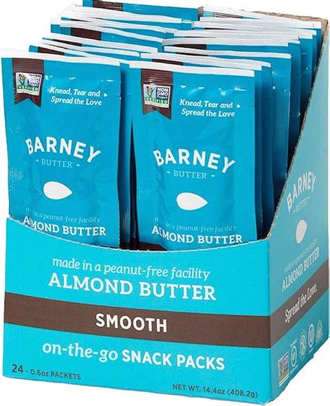 Amazon.com : Barney Butter Almond Butter Snack Packs, Smooth, 0.6 Ounce ...