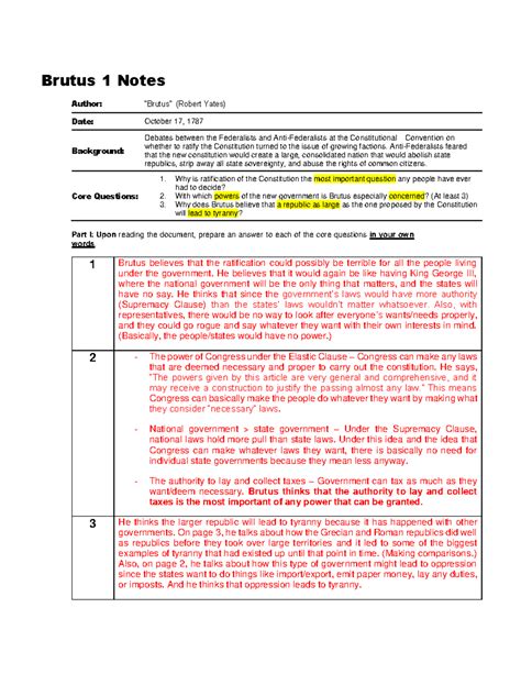 Brutus 1 Foundational Doc Summary - Brutus 1 Notes Author: “Brutus ...