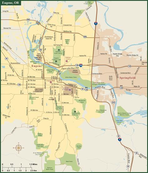 Map Of Eugene And Surrounding Area Map Library
