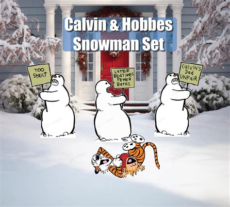 Calvin & Hobbes Snowman Set Calvin Hobbes Christmas Bill Watterson ...