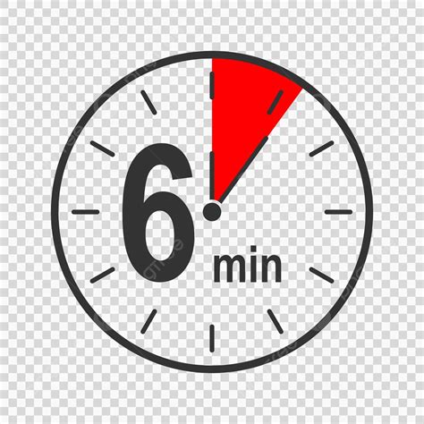 6minute Stopwatch Or Countdown Timer Icon For Cooking And Sports Vector ...
