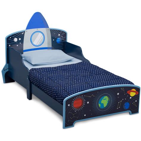 Delta Children Rocket Ship Wood Toddler Bed Space Adventure Piece ...