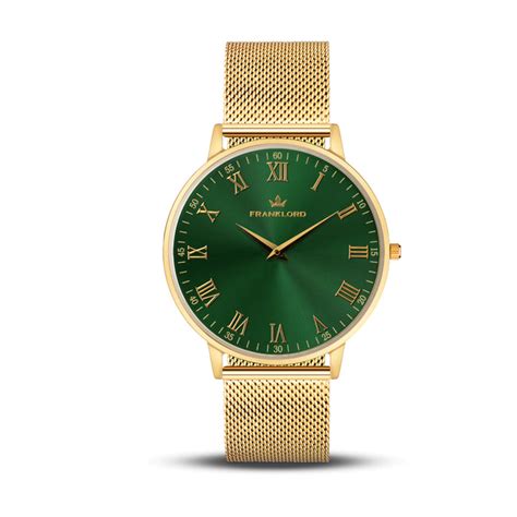 Franklord Classique Emerald | Green Dial Gold Watch for Men | India