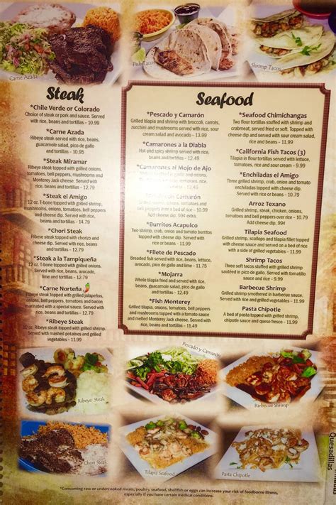 Menu at 3 Amigos restaurant, Elizabeth City, City Center Blvd