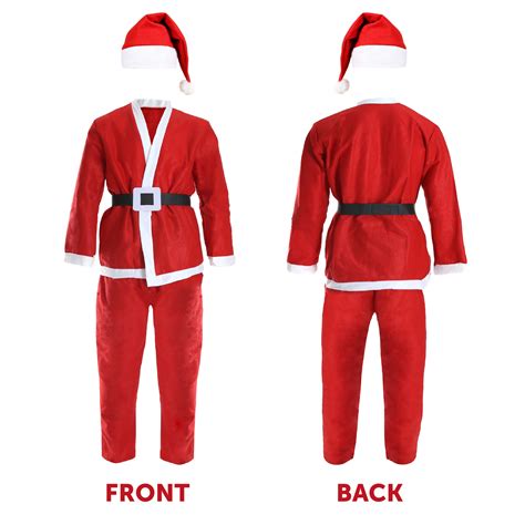 ADULT SANTA SUIT FATHER CHRISTMAS FANCY DRESS COSTUME MENS XMAS OUTFIT ...