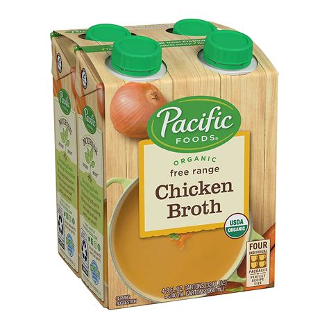 Amazon.com : Pacific Foods Organic Free Range Chicken Broth, 8oz, 4 ...