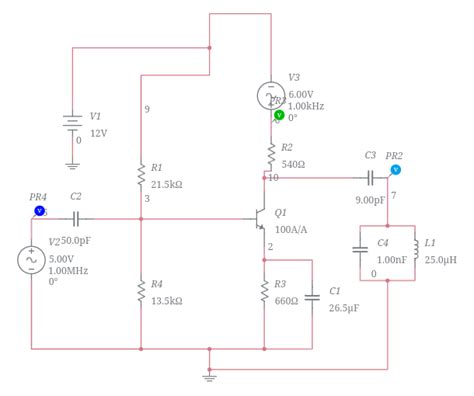Image result for Amplitude Modulation Use 2 Transistor in Multisim
