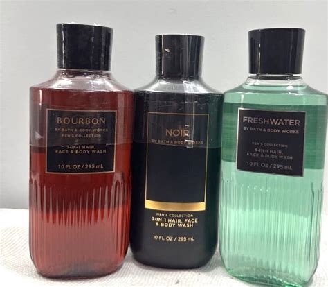 Bath & Body Works Men's Collection Shower Gel Trio, 10 fl oz (Bourbon ...