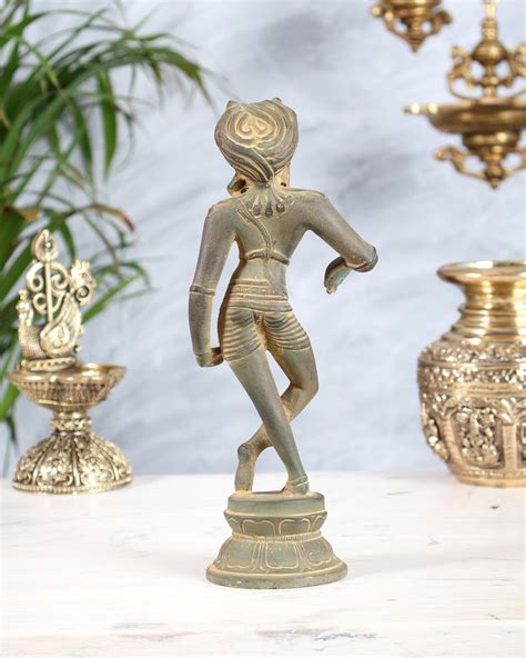 Brass Rishabhvahana Shiva Statue – Grey Mud Finish 8.5" – Budhshiv.com