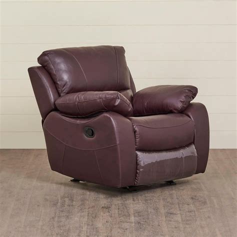 Buy Oslo Maroon Pine Wood One Seater Manual Recliner - 102cm from Home ...