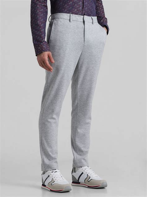 Grey Mid Rise Knitted Trousers
