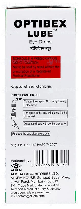 Optibex Lube 0.1% Eye Drops 10 ML | Order Optibex Lube 0.1 % Eye Drops ...